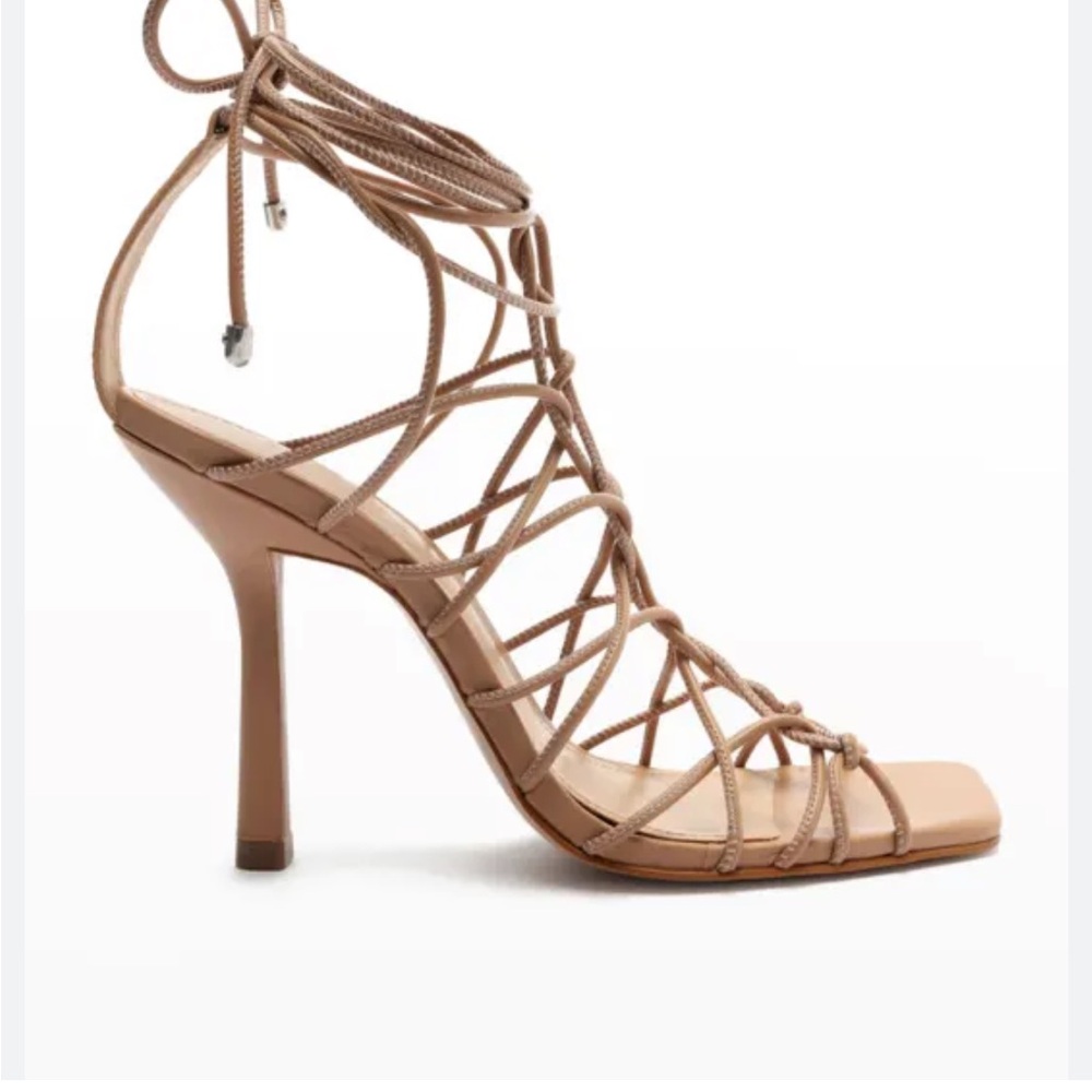 Strappy Tan High Heel Sandals
